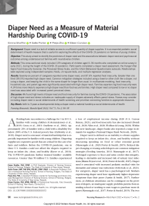 Diaper Need as a Measure of Material Hardship During COVID-19 (2)