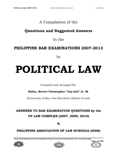 Political Law Philippine Bar Examination