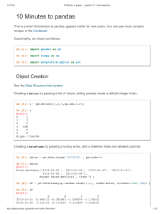 10 Minutes for Pandas