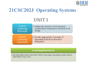 Operating Systems Introduction: Architecture & Management