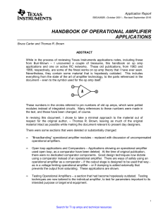 HANDBOOK OF OPERATIONAL AMPLIFIER