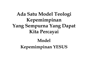 Kepemimpinan Yesus: Model Kepemimpinan yang Sempurna