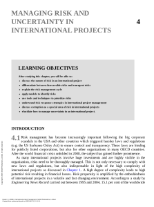 International Project Management (Managing Risk and Uncertainty in an International Project)