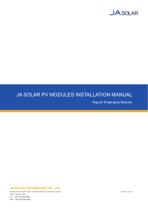 JA Solar Single-glass modules sdandard installation manual A13