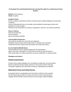 An Example Of An Individualized Personal Learning Plan (Iplp) For An Elementary School Student 