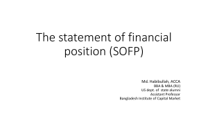 Class 4 - Statement of Financial Position