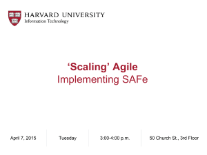 Implementing SAFe presentaion by Harward