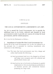 the local governments(amendment) act, 2007