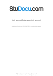 Database Lab Manual COMSATS Islamabad