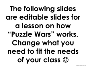 1. Puzzle wars lesson