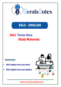 SSLC Egnlish Focus Area Notes - Kerala Notes 