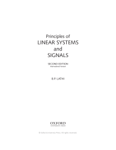 Principles of LINEAR SYSTEMS and SIGNALS