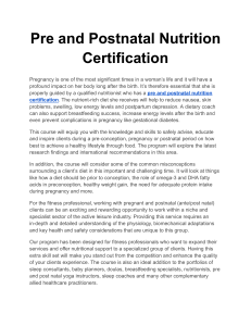 Pre and Postnatal Nutrition Certification