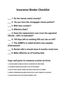 Insurance Binder Checklist