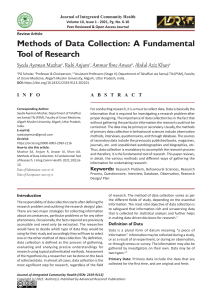 Method of Data Collection: A Fundamental Tool of Research