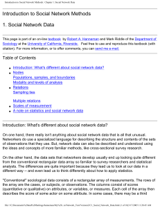 Introduction to Social Network Methods