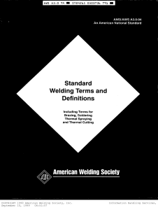 Standard Welding Terms & Definitions