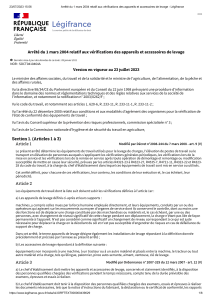 Arrêté du 1 mars 2004 relatif aux vérifications des appareils et accessoires de levage - Légifrance