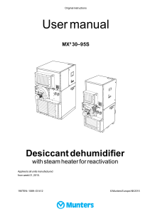 Munters MX30-95S Desiccant Dehumidifier User Manual