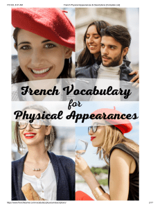 French Physical Appearances & Descriptions [Complete List]