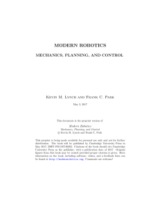 Modern Robotics - Mechanics, Planning, and Control (Kevin M. Lynch & Frank C. Park)