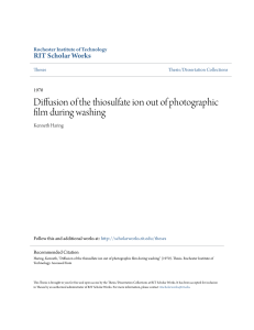 Diffusion of the thiosulfate ion out of photographic film during washing