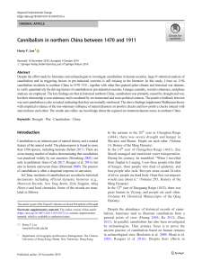 Cannibalism in northern China between 1470 and 1911