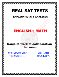 Real SAT TESTS 2020 (Explanations & Analyses) Modified