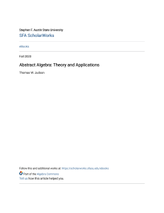 Abstract Algebra  Theory and Applications