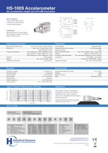 Hansford HS-100S Accelerometer - Standard