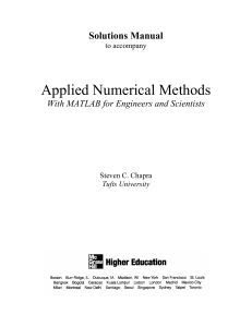 Solutions Manual to Applied Numerical Methods