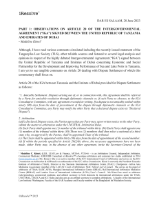 Article 20 of the Intergovernmental Agreement URT UAE 1688068124