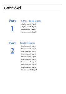 Algebra & Calculus Exams + Practice - School Book