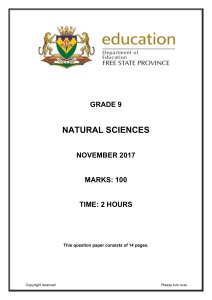 GRADE 9 NATURAL SCIENCES NOV 2017 QP ENG 1540329958