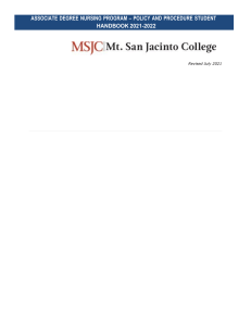 2021-2022  STUDENT POLICY AND PROCEDURE HANDBOOK  Revised [2] (2)