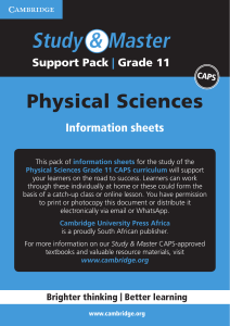 GR11 Physics Information Sheets