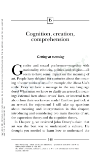 • Freeland, Cynthia - Cognition, creation, comprehension  Ch 6