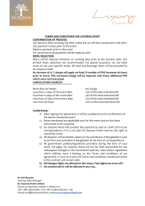 Banquet & Catering Terms & Conditions (SSH)