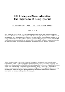 IPO Pricing and Share Allocation