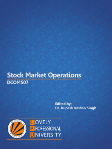 DCOM507 STOCK MARKET OPERATIONS