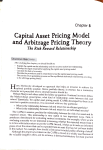 CAPM & Arbitrage model