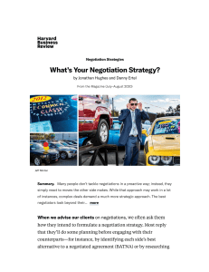 HBR Negotiation Strategies