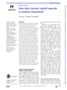 How does venture capital operate in medical innovation
