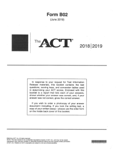 ACT - B02  June 2019 TEST