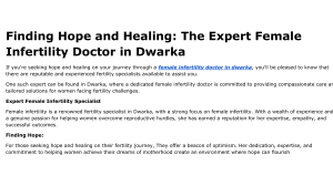 Finding Hope and Healing  The Expert Female Infertility Doctor in Dwarka