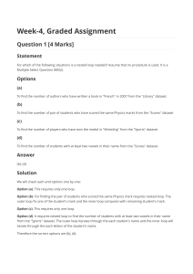 Graded Assignment: Pseudocode & Nested Loops