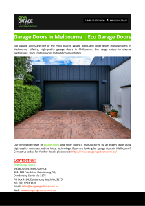 Garage Doors in Melbourne-Eco Garage Doors