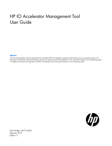 HP IO Accelerator Management Tool User Guide