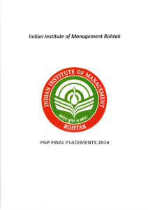 IIM rotak Audited Final Placement Report 2016