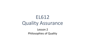 EL612 Lesson 2 Quality Assurance